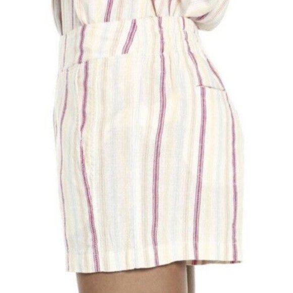 GAP Linen Blend Pull On Elastic Waistband Short "Dotted Sun Stripe"  NEW!! - Picture 5 of 12